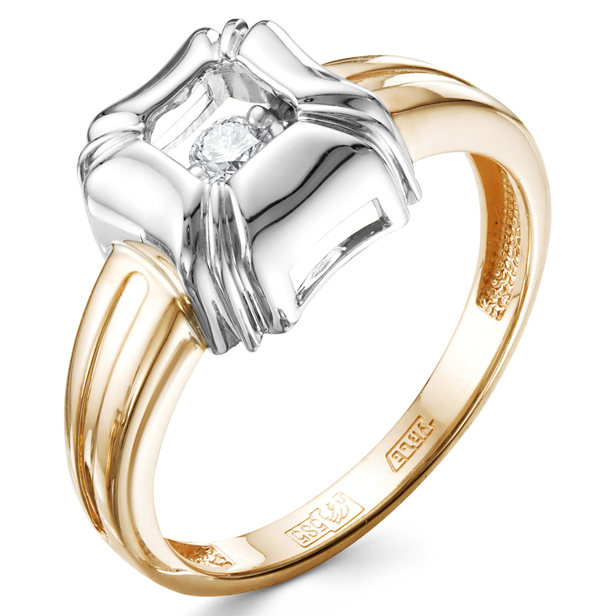 Кольцо, золото, бриллиант, 01-3054